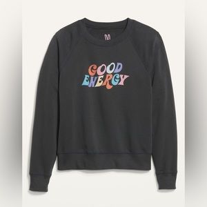 ‘Good Energy’ cropped crewneck sweater OLD NAVY XL